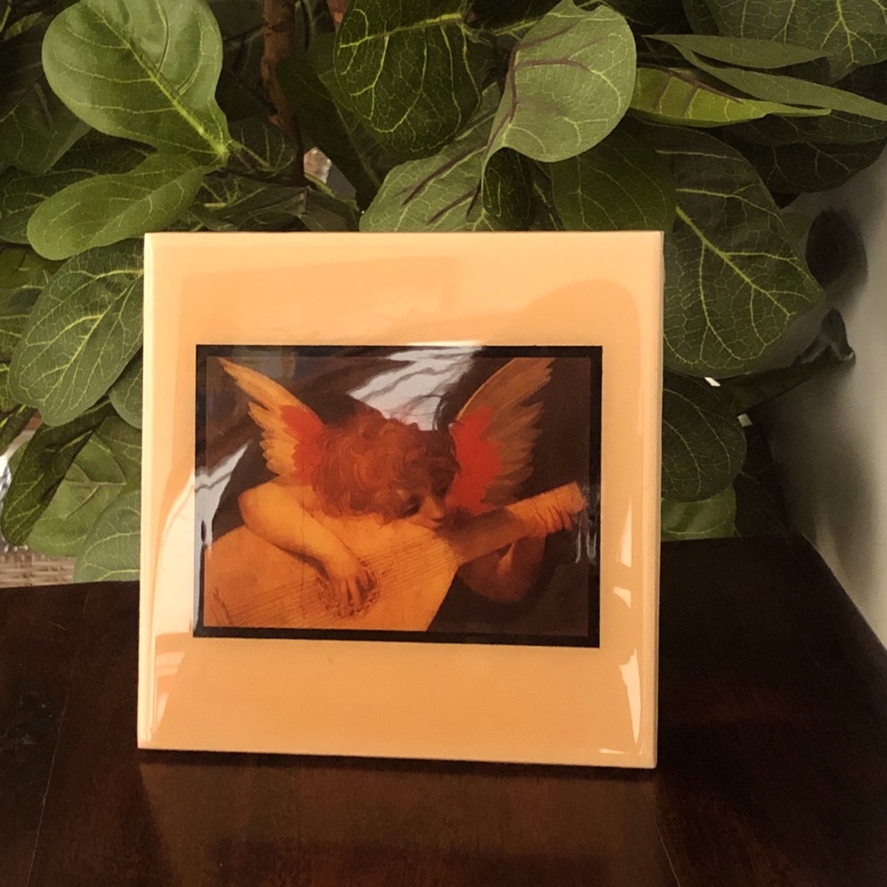 Vintage Angel Standing Plaque Tile